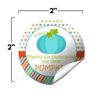 AmandaCreation Blue Pumpkin Envelope Seals 40pc. Image 1