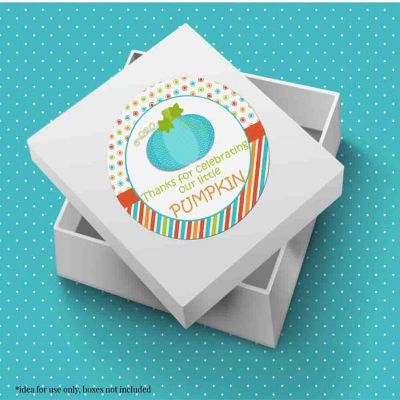 AmandaCreation Blue Pumpkin Envelope Seals 40pc. Image 2