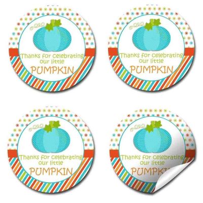 AmandaCreation Blue Pumpkin Envelope Seals 40pc. Image 3