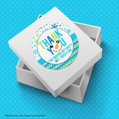 AmandaCreation Blue Snowman Envelope Seals 40pc. Image 1
