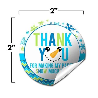 AmandaCreation Blue Snowman Envelope Seals 40pc. Image 2