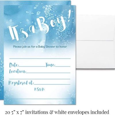 AmandaCreation Blue Watercolor Party Bundle 381pc. Image 3