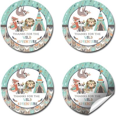 AmandaCreation Blue Wild Adventure Envelope Seals 40pc. Image 1