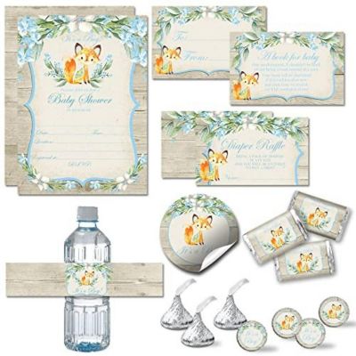 AmandaCreation Blue Woodland Fox Party Bundle 381pc. Image 1