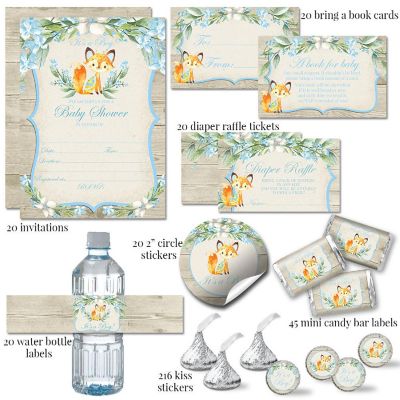 AmandaCreation Blue Woodland Fox Party Bundle 381pc. Image 2