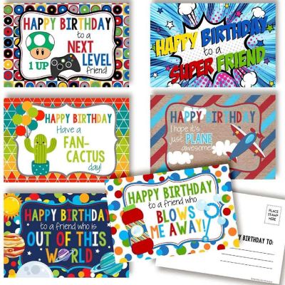 AmandaCreation Bold &amp; Bright Birthday Postcards 30pc. Image 1