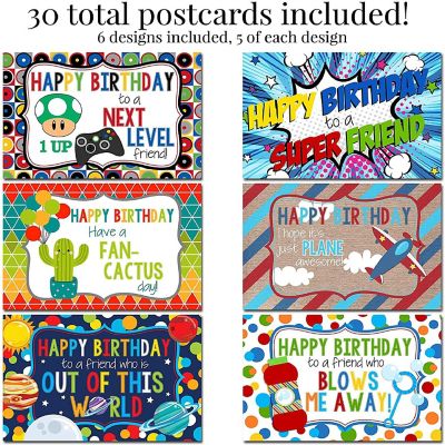 AmandaCreation Bold &amp; Bright Birthday Postcards 30pc. Image 1