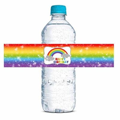 AmandaCreation Bold Rainbow Water Bottle Wrappers 20pcs. Image 1