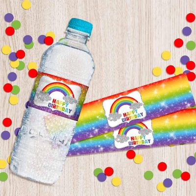 AmandaCreation Bold Rainbow Water Bottle Wrappers 20pcs. Image 2