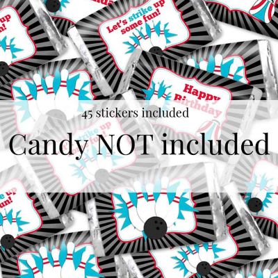 AmandaCreation Bowling Birthday Mini Candybar Wrappers 45pcs Image 3