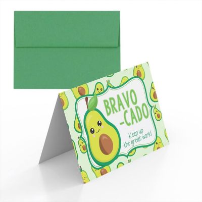 AmandaCreation Bravo Avocado Good Work Blank Greeting Card 2pcs. Image 1