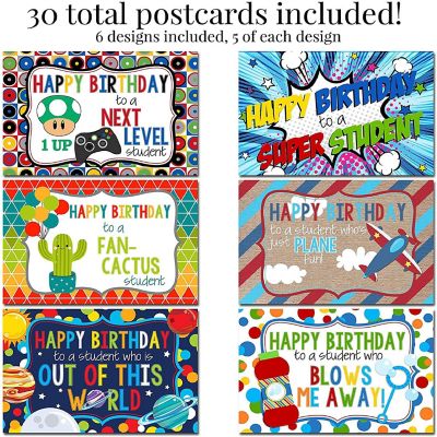 AmandaCreation Bright &amp; Bold Birthday Postcards 30pc. Image 1