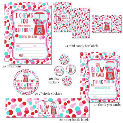 AmandaCreation Bubble Gum Valentine Party Bundle 381pc. Image 3