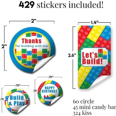 AmandaCreation Building Blocks and Bricks Sticker Bundle 429pc. Image 1