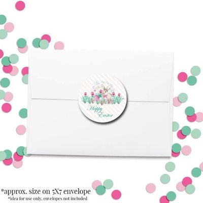 AmandaCreation Bunny With Tulips Easter Envelope Seals 40pcs. Image 1
