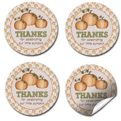 AmandaCreation Burlap Pumpkin Envelope Seals 40pc. Image 1