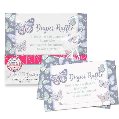 AmandaCreation Butterfly Diaper Raffle Tickets 20pc. Image 1