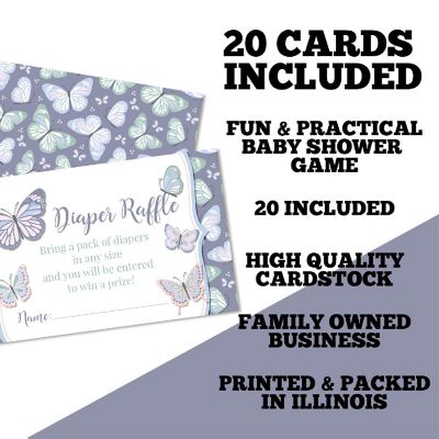AmandaCreation Butterfly Diaper Raffle Tickets 20pc. Image 1