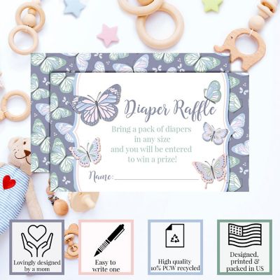 AmandaCreation Butterfly Diaper Raffle Tickets 20pc. Image 2