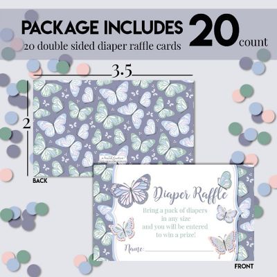 AmandaCreation Butterfly Diaper Raffle Tickets 20pc. Image 3