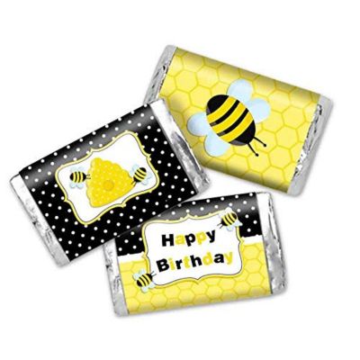 AmandaCreation Buzzing Bumble Bee Mini Candybar Wrappers 45pcs. Image 1