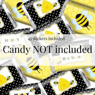 AmandaCreation Buzzing Bumble Bee Mini Candybar Wrappers 45pcs. Image 1