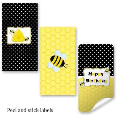 AmandaCreation Buzzing Bumble Bee Mini Candybar Wrappers 45pcs. Image 2