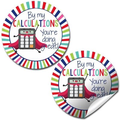 AmandaCreation Calculator Doing Great Teacher Stickers 40pcs. Image 1