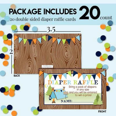 AmandaCreation Camping Boy Diaper Raffle Tickets 20pc. Image 3