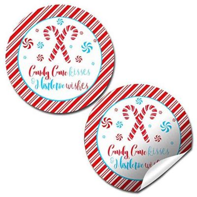 AmandaCreation Candy Cane Kisses Envelope Seals 40pc Image 1