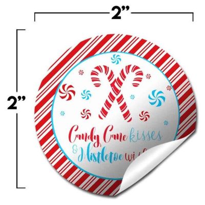 AmandaCreation Candy Cane Kisses Envelope Seals 40pc Image 1