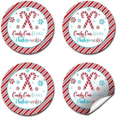 AmandaCreation Candy Cane Kisses Envelope Seals 40pc Image 3