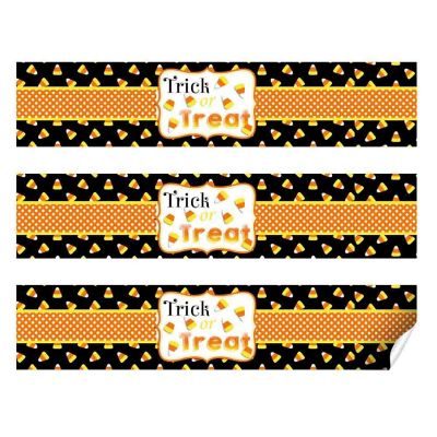 AmandaCreation Candy Corn Water Bottle Labels 20pc. Image 1