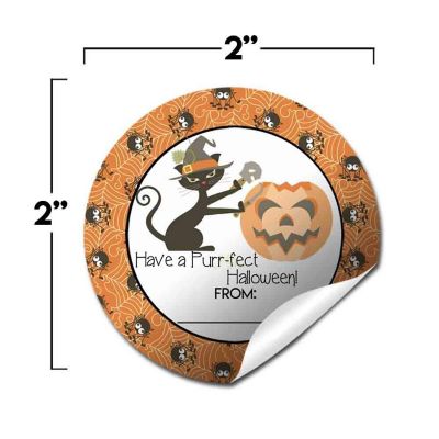 AmandaCreation Cat with Pumpkin Envelope Seals 40pc. Image 1