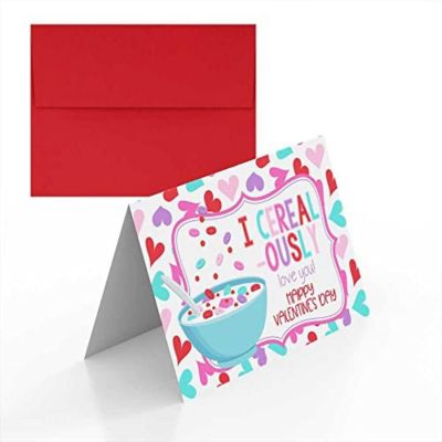 AmandaCreation Cereal Valentine Greeting Card 2pcs. Image 1