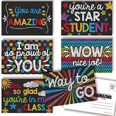 AmandaCreation Chalkboard Teacher Student Postcards 30pcs. Image 1