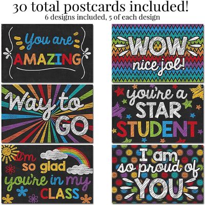 AmandaCreation Chalkboard Teacher Student Postcards 30pcs. Image 1