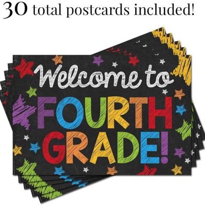 AmandaCreation Chalkboard Welcome To 4th Grade Postcards 30pc. Image 2