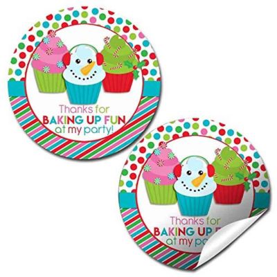 AmandaCreation Christmas Cupcake Envelope Seals 40pc. Image 1
