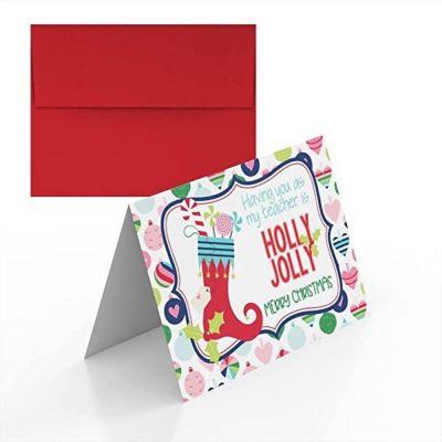 AmandaCreation Christmas Stocking Greeting Card 2pc. Image 1