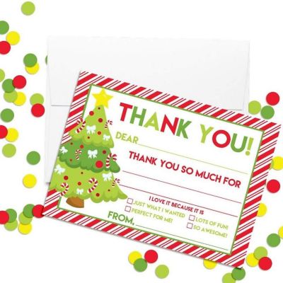 AmandaCreation Christmas Tree Thank You Cards 20pc. | Oriental Trading