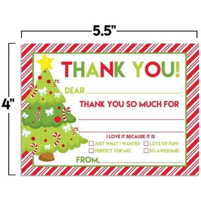 AmandaCreation Christmas Tree Thank You Cards 20pc. | Oriental Trading