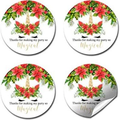AmandaCreation Christmas Unicorn Envelope Seals 40pc. Image 3