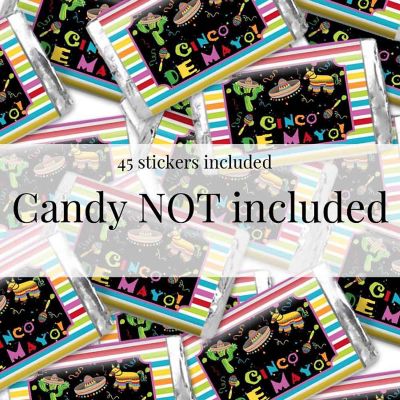 AmandaCreation Cinco De Mayo Mini Candybar Wrappers 45pc. Image 3