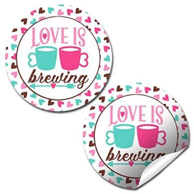 AmandaCreation Coffee Valentine Envelope Seals 40pc. Image 1