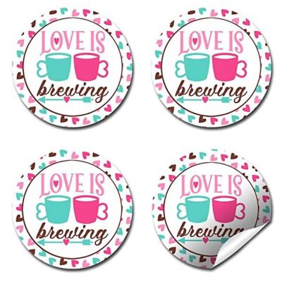 AmandaCreation Coffee Valentine Envelope Seals 40pc. Image 3