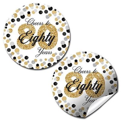 AmandaCreation Confetti Polka Dot 80th Envelope Seals 40pc. Image 1
