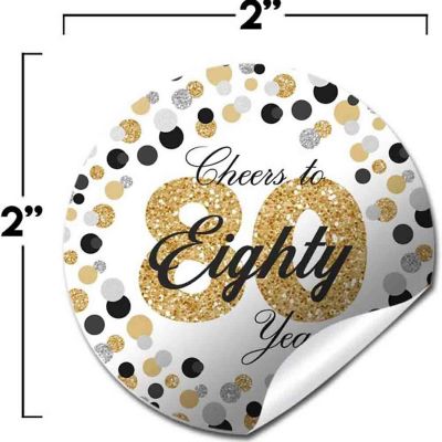 AmandaCreation Confetti Polka Dot 80th Envelope Seals 40pc. Image 2