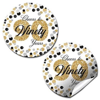 AmandaCreation Confetti Polka Dot 90th Envelope Seals 40pc. Image 1