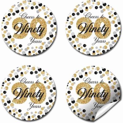 AmandaCreation Confetti Polka Dot 90th Envelope Seals 40pc. Image 2